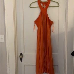 BCBGMaxazria coral orange size 2 midi dress. NWOT